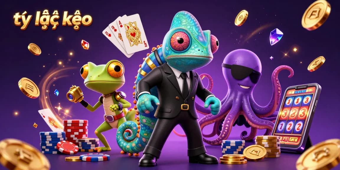 Experience thrilling tỷ lệ kèo betting action with vibrant casino-themed 3D illustration.