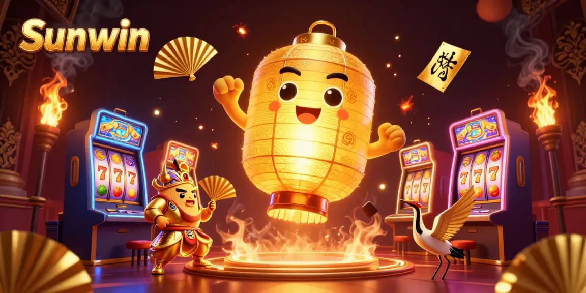 Engage in thrilling slot games at Sun win casino, featuring golden elements and dynamic characters.