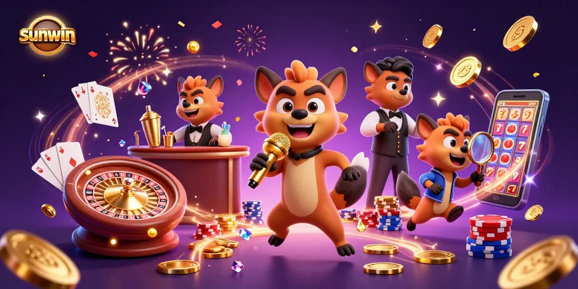 Experience the excitement of sunwin's dynamic comedy casino with hyenas at play.
