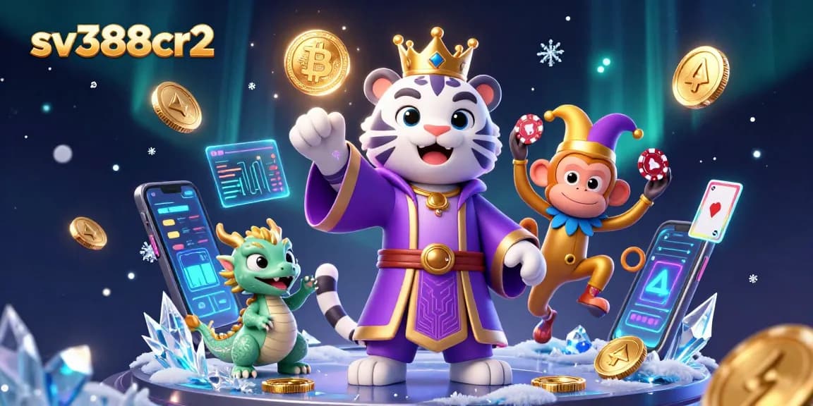 Experience thrilling online betting with sv388cr2’s dynamic casino scene featuring vibrant characters and crypto elements.