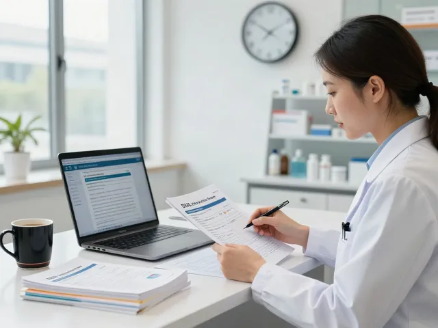 DHA pharmacist exam preparation materials on a pharmacy workspace, highlighting study tools and resources.