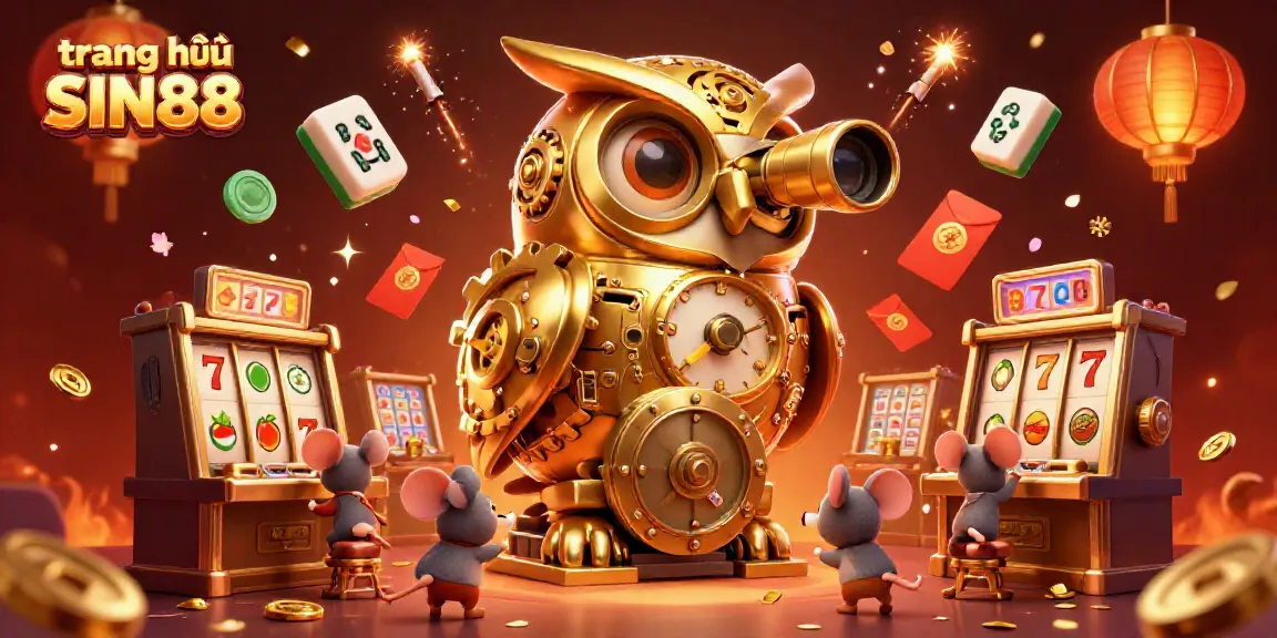 Experience excitement at trang chủ SIN88 with this vibrant 3D casino illustration featuring characters and gaming elements.
