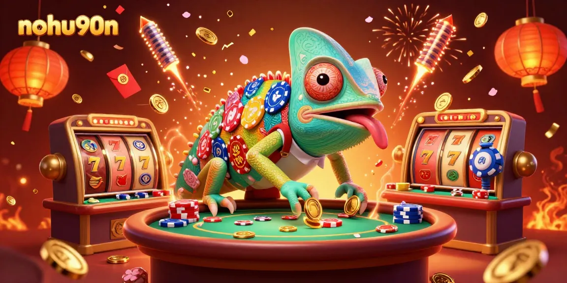 Nohu90n delights players with dazzling slots and jackpots in a vibrant casino scene.