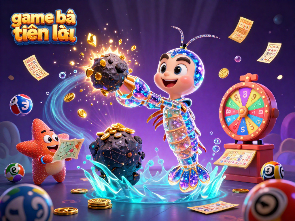 Experience game bài tiến lên with vibrant galactic characters and dynamic casino elements in an exciting scene.