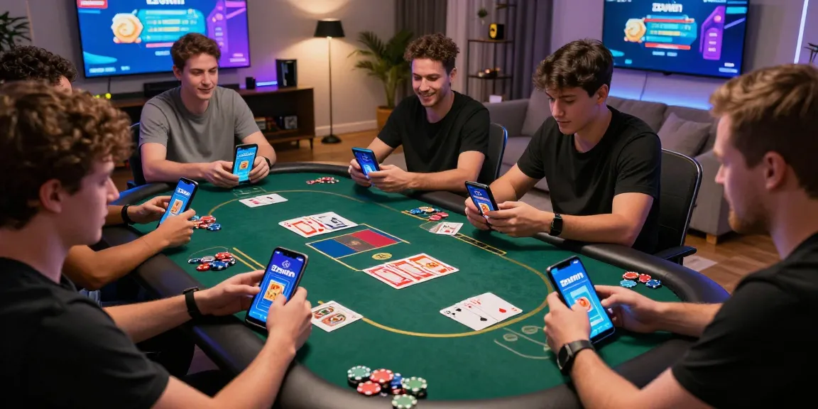 Exciting online gaming experience with Zowin app on mobile devices showcasing vibrant card game action at home.