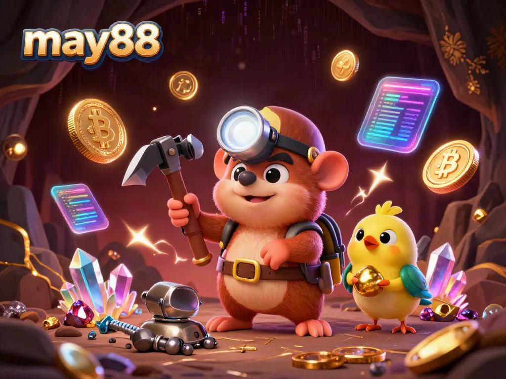 Experience exciting wins at may88 with the treasure hunter mole mining for golden coins in a vibrant casino