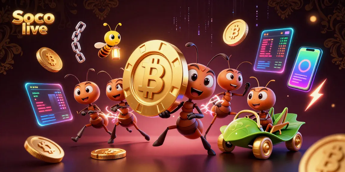 Engage with Soco live's exhilarating heist scene featuring golden poker chips and crypto elements.