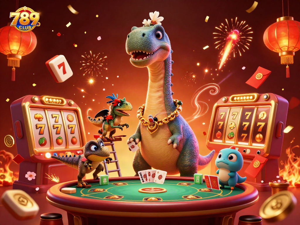 Experience thrilling moments at 789CLUB with a dynamic casino illustration featuring vibrant gameplay.