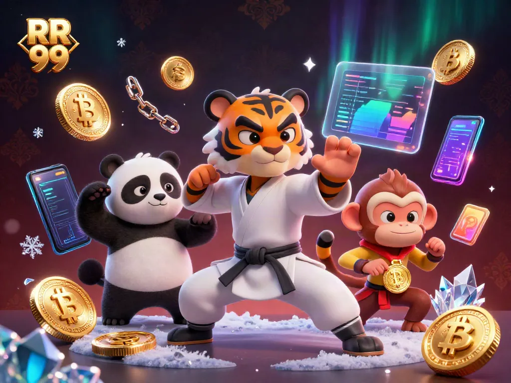 Engage with the excitement of RR 99 as a kung fu tiger and panda disciple showcase online gaming amidst dynamic visuals.