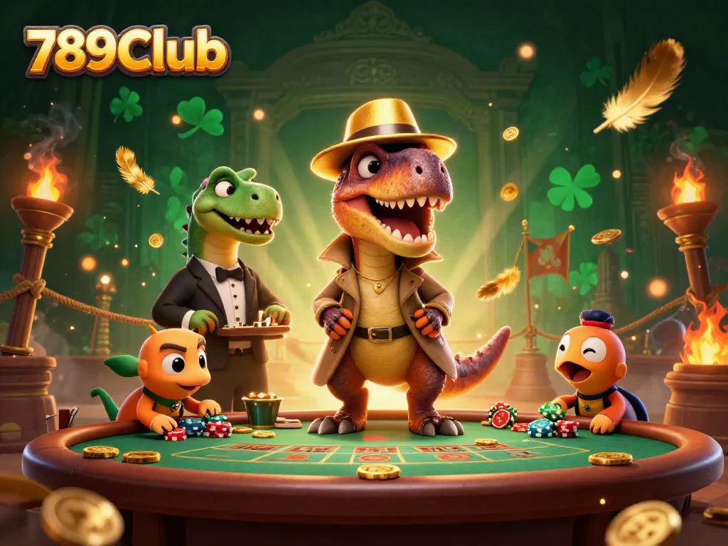 Experience the excitement of 789Club as cartoon characters engage in thrilling blackjack gameplay.