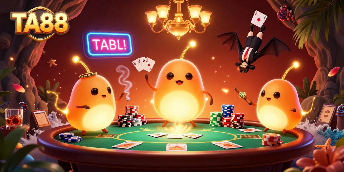 TA88 illuminates a vibrant casino scene with glowworms and a bat dealer in a lively game atmosphere.