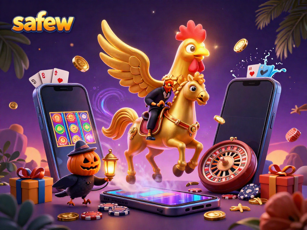 Experience lively gaming with the ultra-detailed safew golden rooster in a vibrant casino setting.