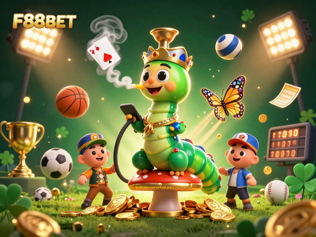 Experience thrilling betting at F88BET with a vibrant 3D casino illustration showcasing dynamic sports elements.