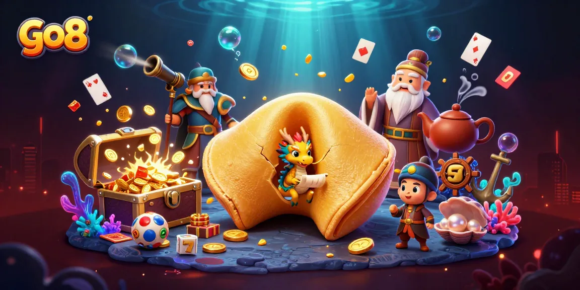 Play the popular go8 slots with vibrant characters and rich treasures in a dynamic casino scene.
