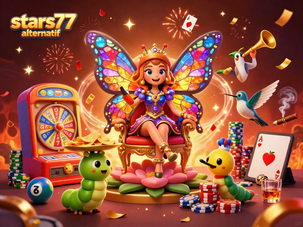 Ikon warna dan keberuntungan pada stars77 alternatif dengan undian lotere yang penuh warna dan hadiah besar.