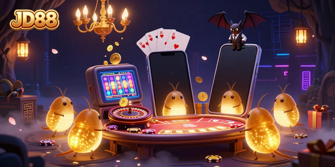 Experience enchanting gameplay with JD88 and glowing glowworms at a unique cave casino.