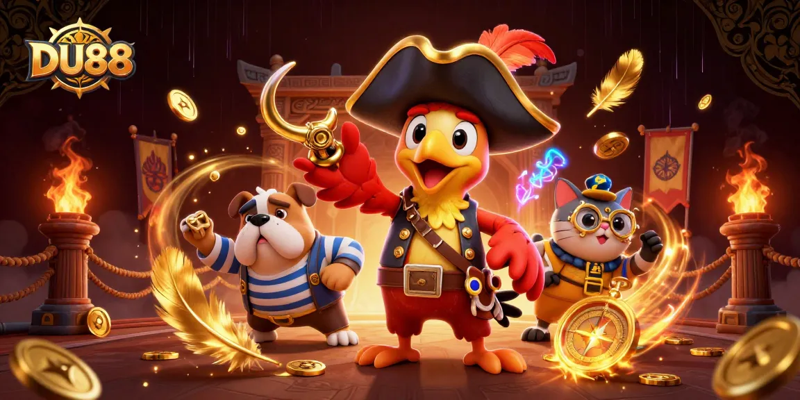 Join the adventure at DU88 casino, where pirate-themed gaming comes to life with vibrant characters.