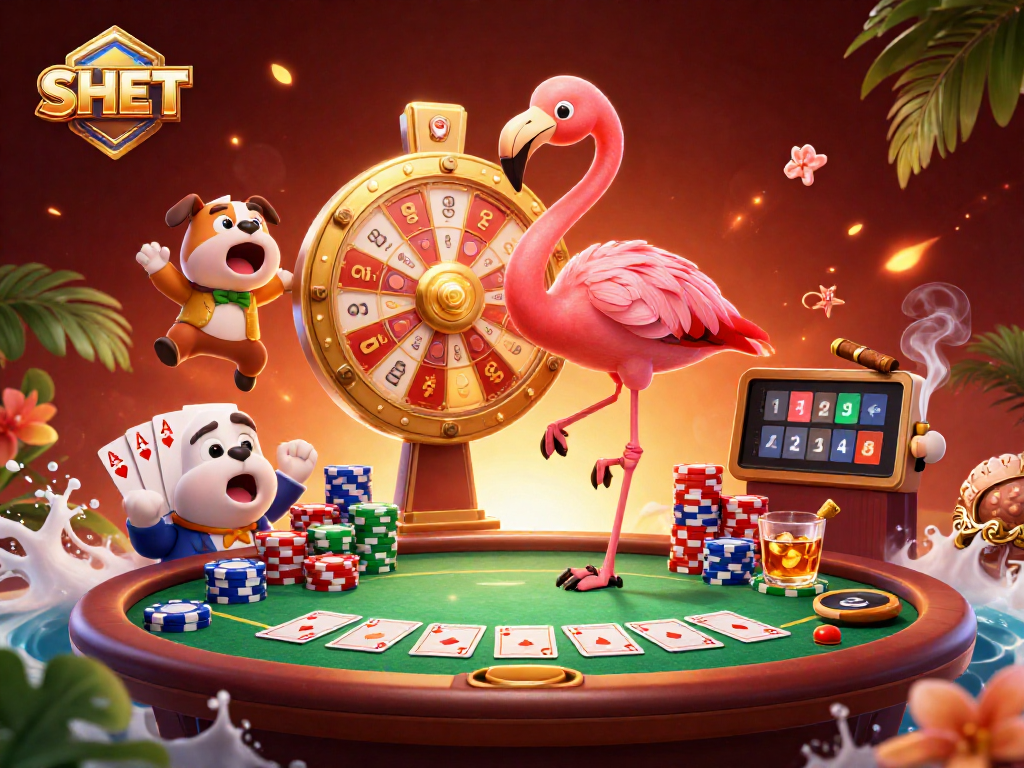 Experience thrilling gameplay at SH BET with an exciting prize wheel and energetic characters.