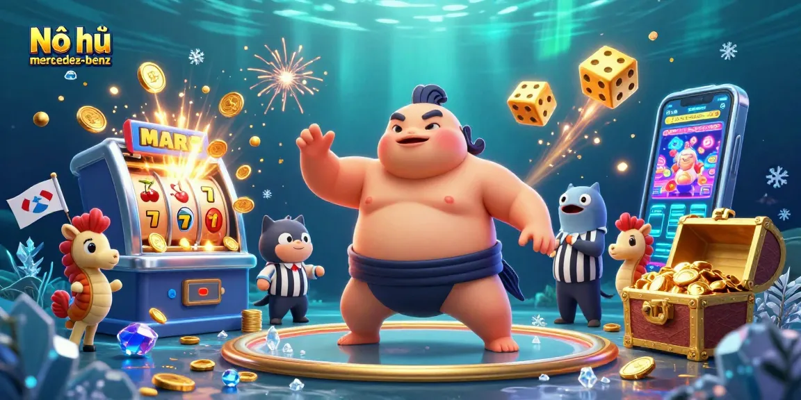 Nổ hũ mercedes-benz slot game illustration featuring vibrant characters and jackpot elements.
