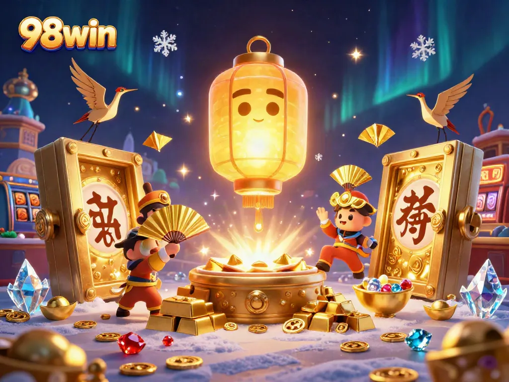 Bettors enjoy winning moments at 98win's online casino, featuring vibrant gambling elements.