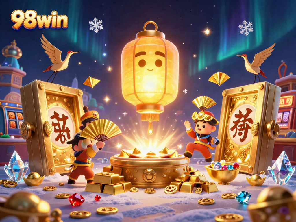 Bettors enjoy winning moments at 98win's online casino, featuring vibrant gambling elements.