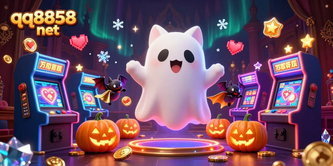 Experience thrilling casino adventures at qq8858 net with a ghost cat, vampire bat, and spooky slot machines.