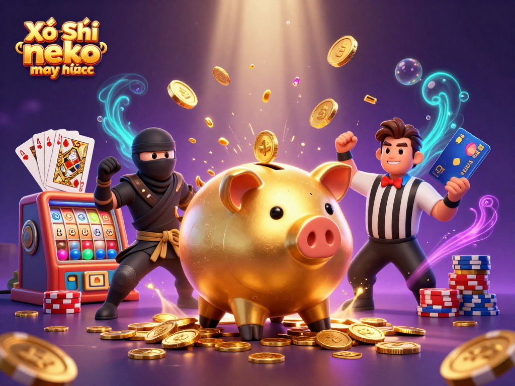 Spin the exciting Xổ Số neko may mắn and enjoy cascading golden coins and vibrant winnings!