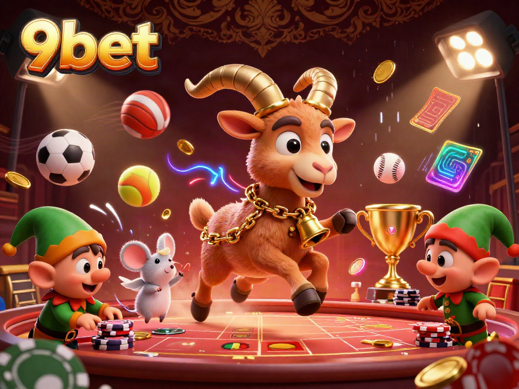 Engage in thrilling games at the festive 9bet casino featuring Krampus and playful characters.