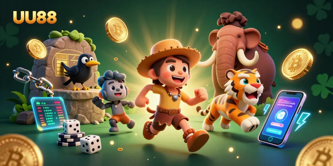 Bet on UU88 at a vibrant prehistoric casino run by a caveman and saber-tooth duo.