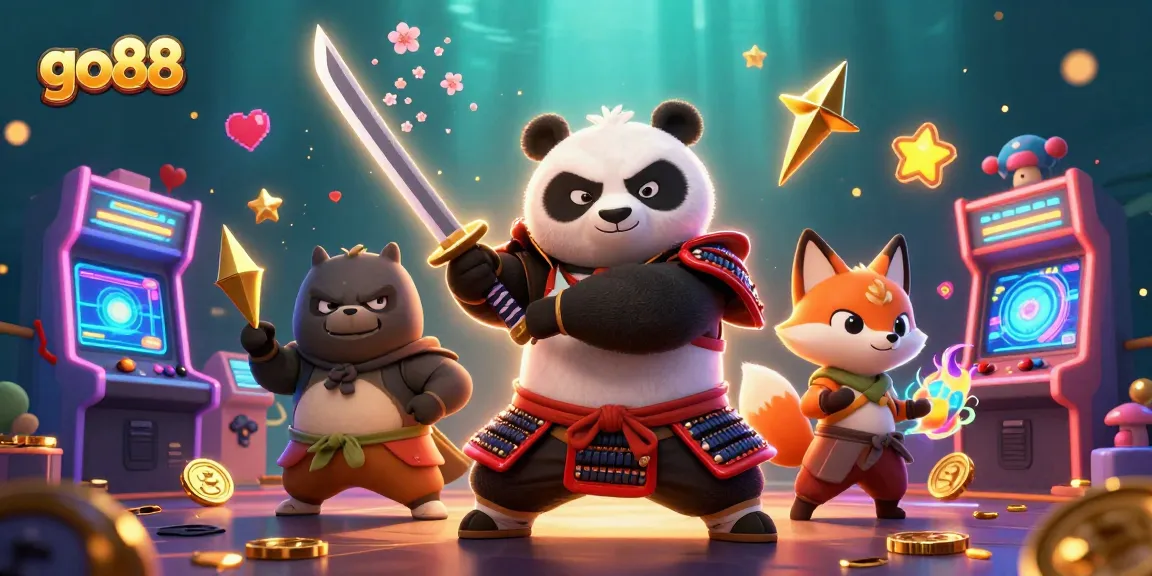 Experience the excitement of go88 with a vibrant 3D casino scene filled with action, characters, and gaming elements.
