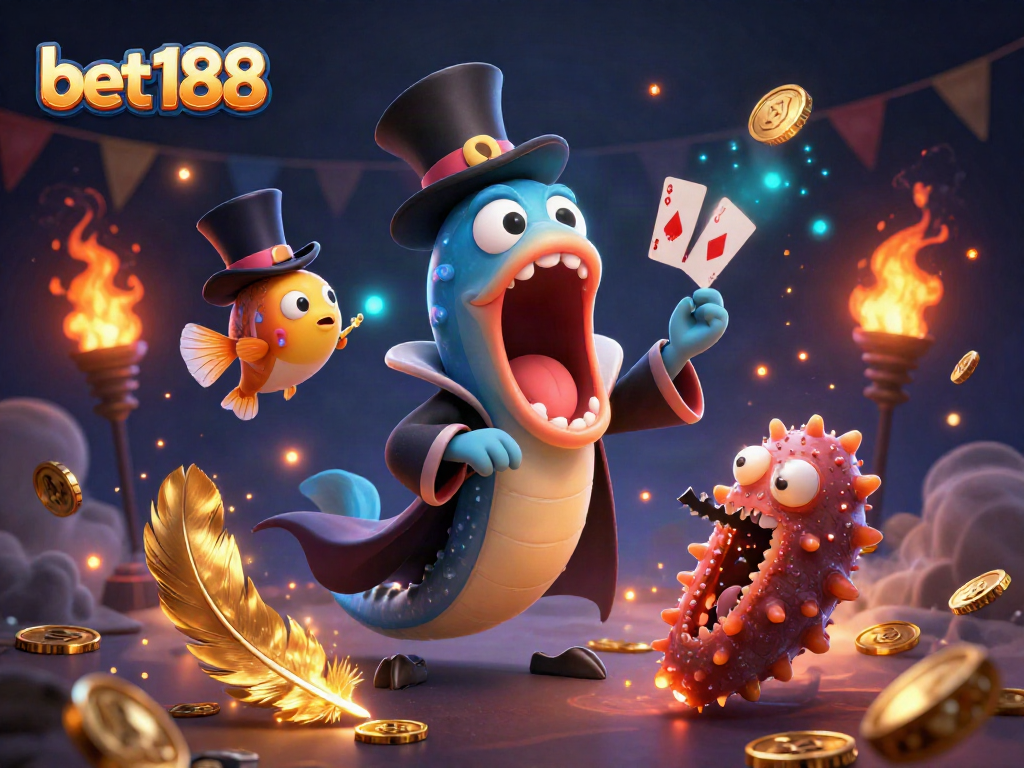 Bet188 engages players with a vibrant casino scene featuring magical sea creatures and dynamic game elements.