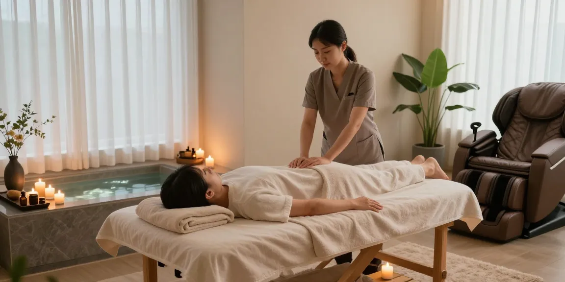Experience 영등포출장안마 with serene massage therapy in a calming, luxurious setting, featuring candles and soothing decor.
