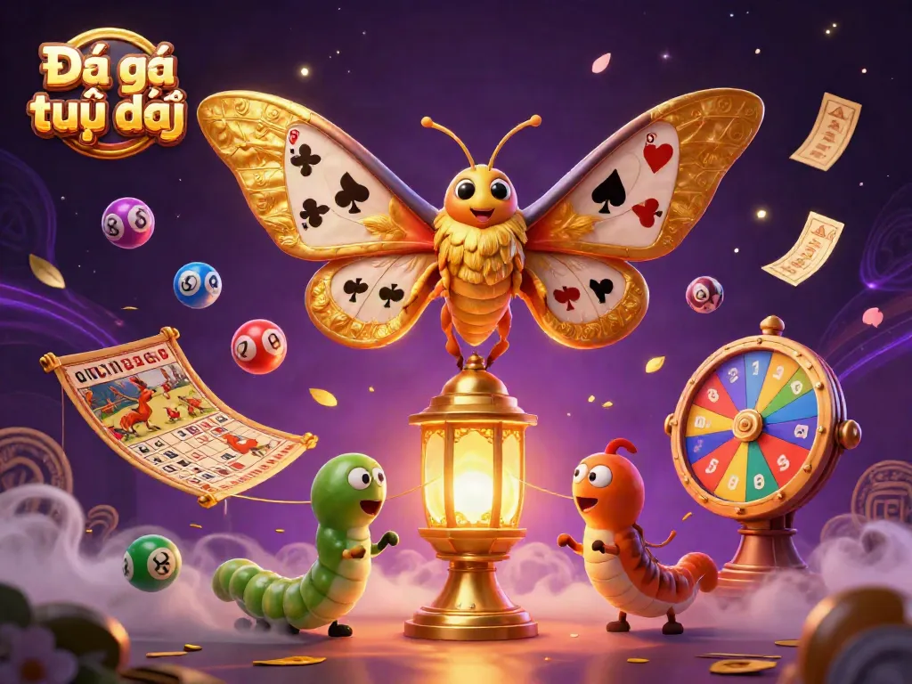 Experience Đá gà trực tiếp with vibrant characters in an energetic cockfighting illustration.