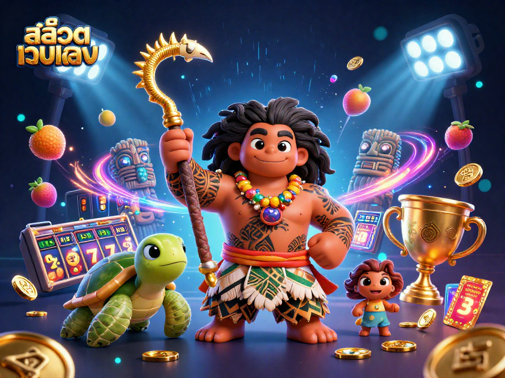 Engage with สล็อตเว็บตรง, featuring a demigod hawk and slot machines in action.