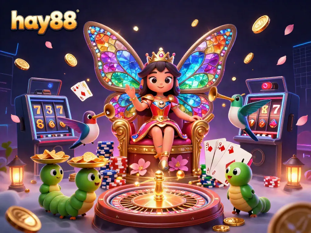 Experience thrilling gameplay with hay88 through vibrant casino elements and a captivating 3D scene.