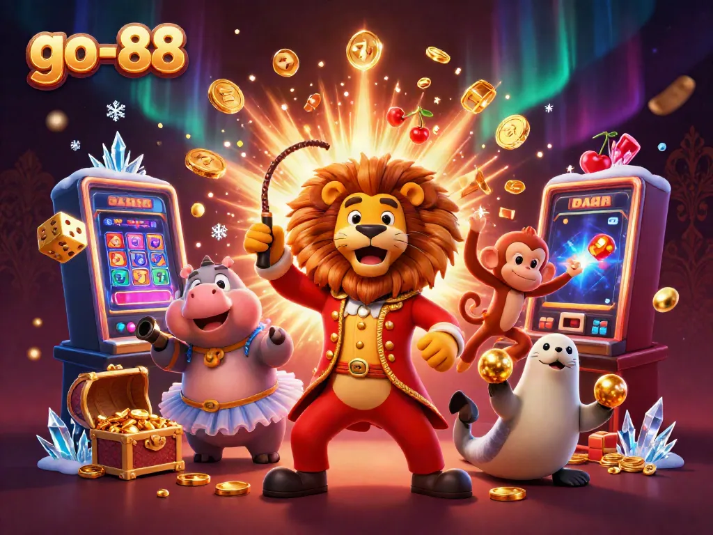 Experience the thrilling excitement of go-88 with vibrant slots, characters, and a jackpot explosion!