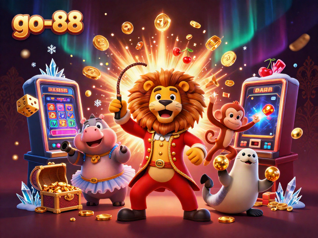 Experience the thrilling excitement of go-88 with vibrant slots, characters, and a jackpot explosion!