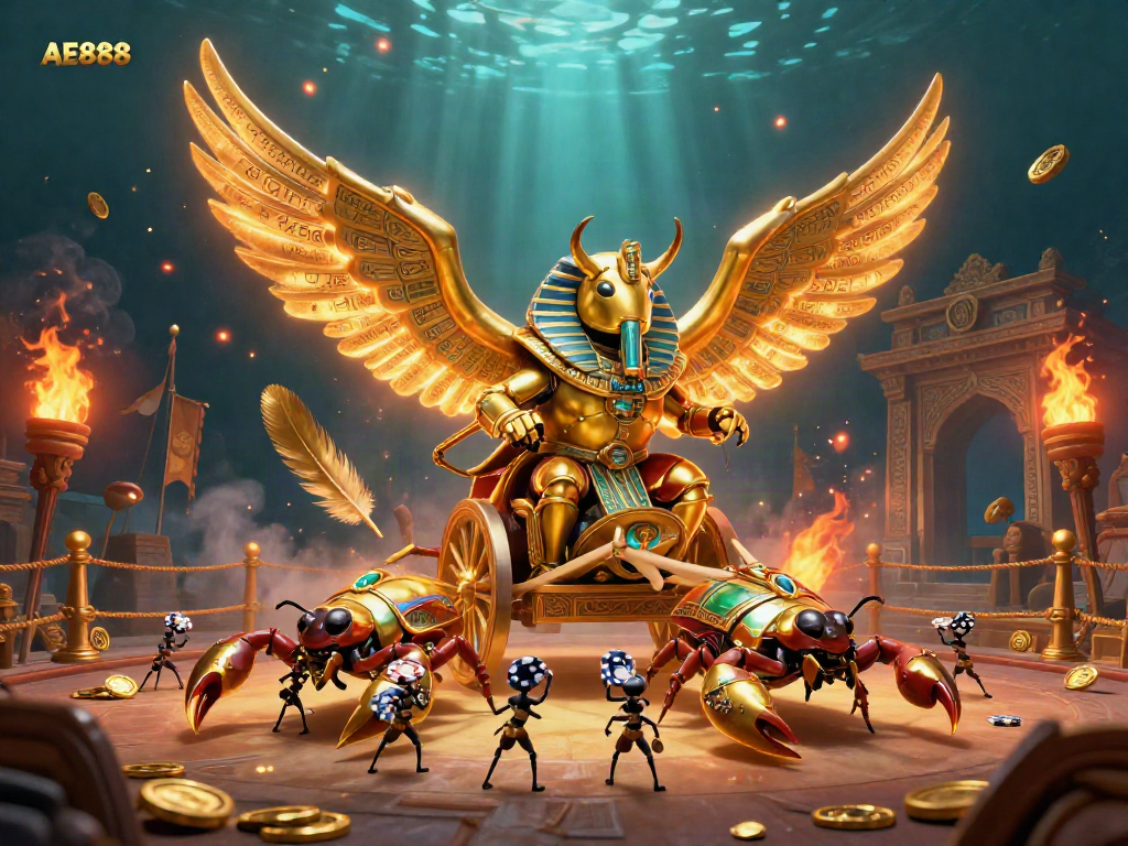 Join the adventure in the AE888 casino with vibrant colors and dynamic gambling elements.
