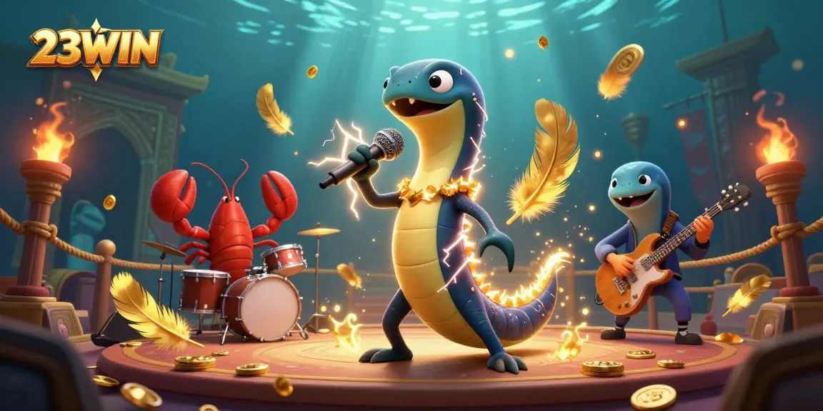 Experience thrilling gaming excitement at 23WIN with an underwater casino performance illustration.