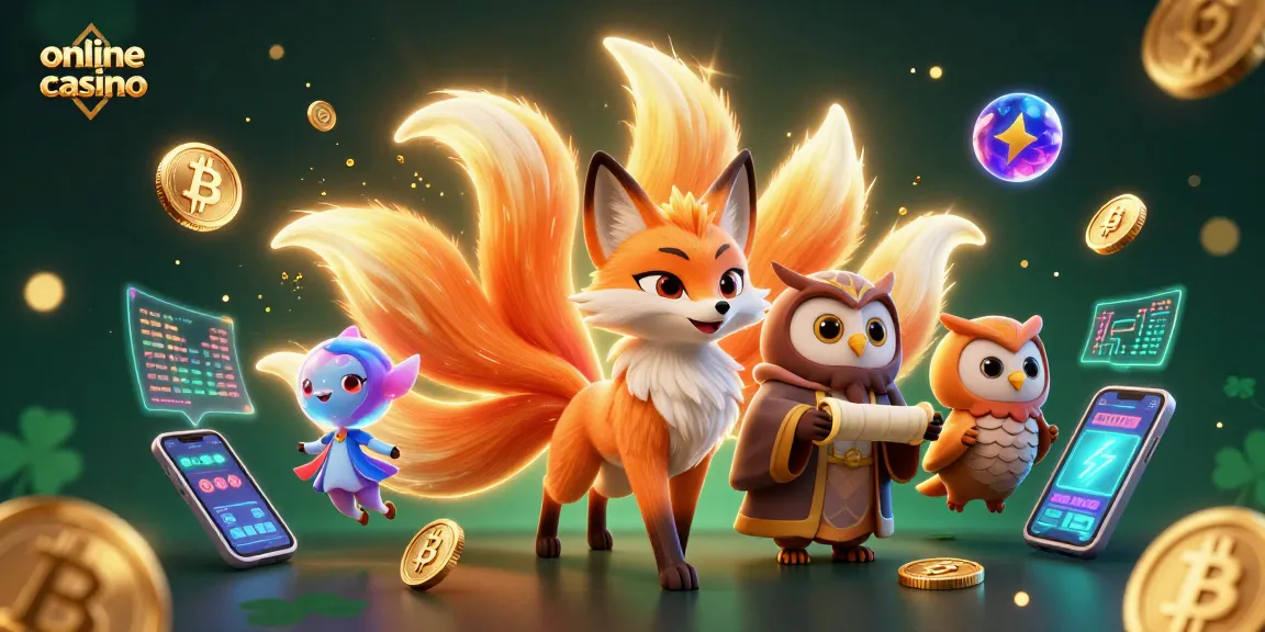 Engage in the vibrant world of online casino with a colorful 3D illustration showcasing gaming elements and cryptocurrency.