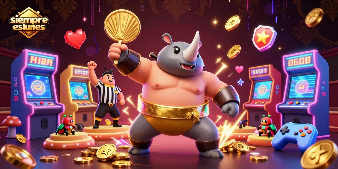 Experience winnings soar with siempreeslunes as beetle champions battle amid golden coins and vibrant arcade games.