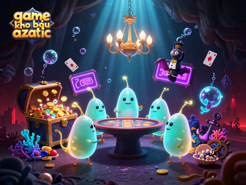 Experience the thrilling game kho báu aztec in this vibrant casino scene with unique characters and elements.
