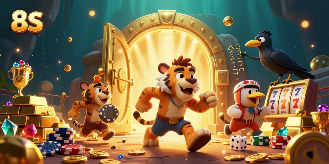 Experience thrilling wins at 8S with our prehistoric casino scene featuring exciting game elements.