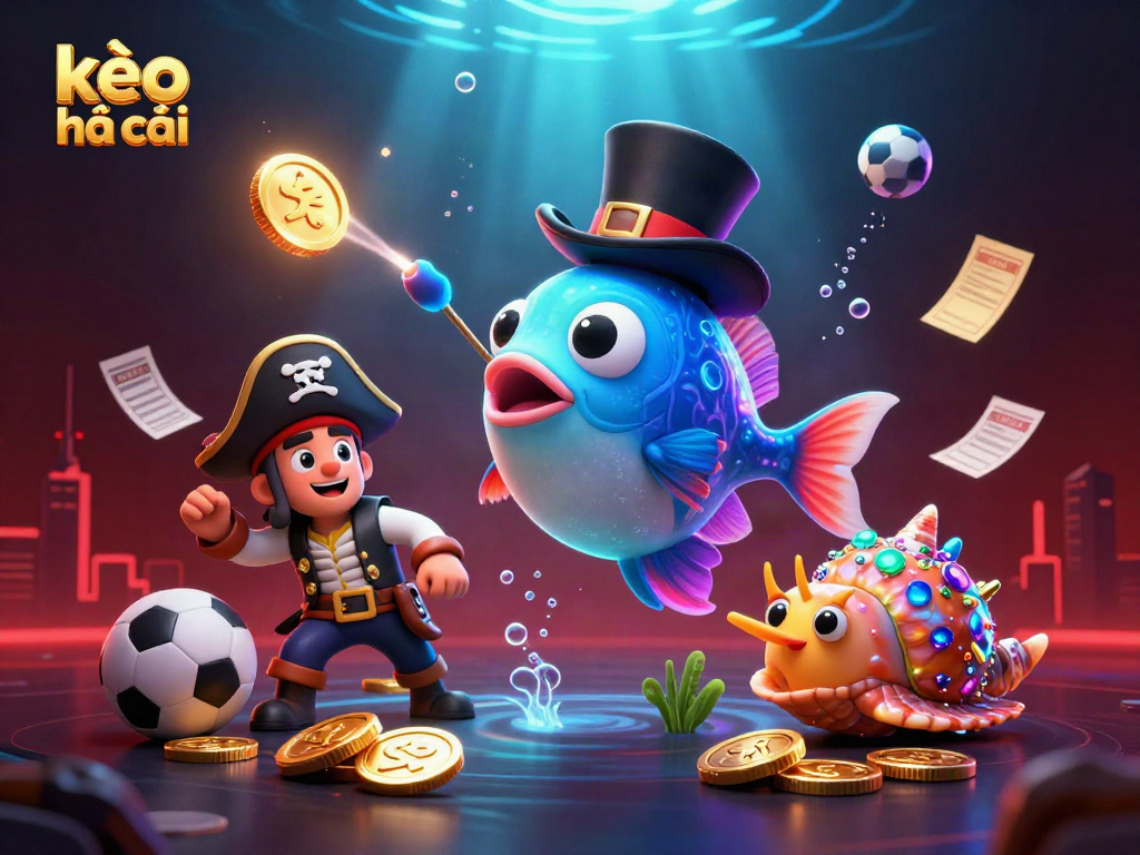 Bet on kèo nhà cái with a vibrant 3D scene showcasing sports elements, lively characters, and captivating visuals.