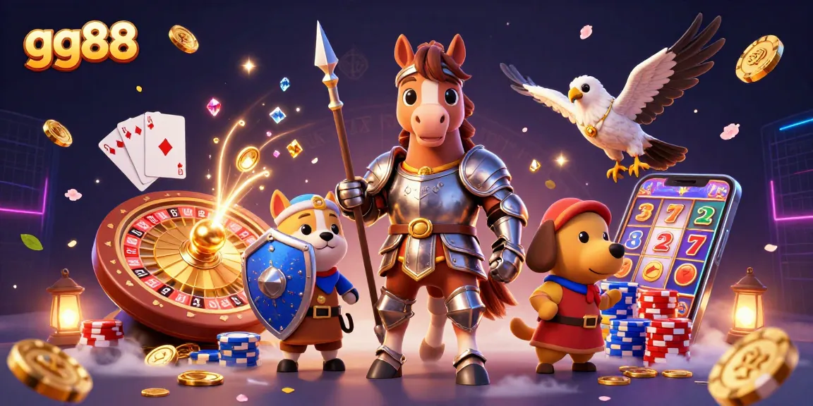 Experience the thrill of gg88 casino with cascading coins and a vibrant gaming scene.