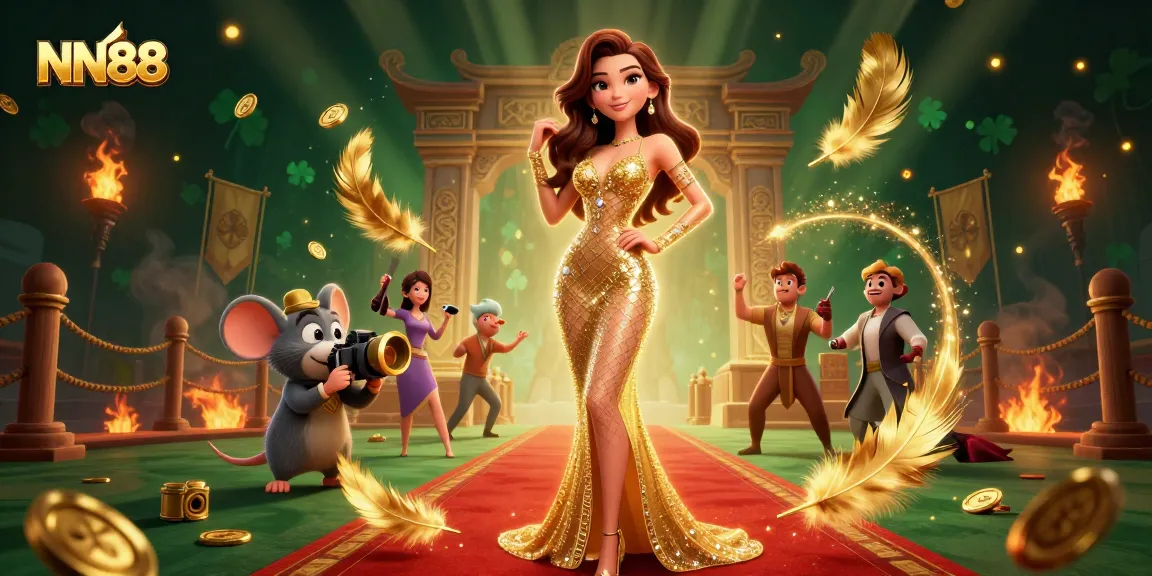 Experience NN88's vibrant casino excitement with an enchanting 3D illustration of a glamorous scene.