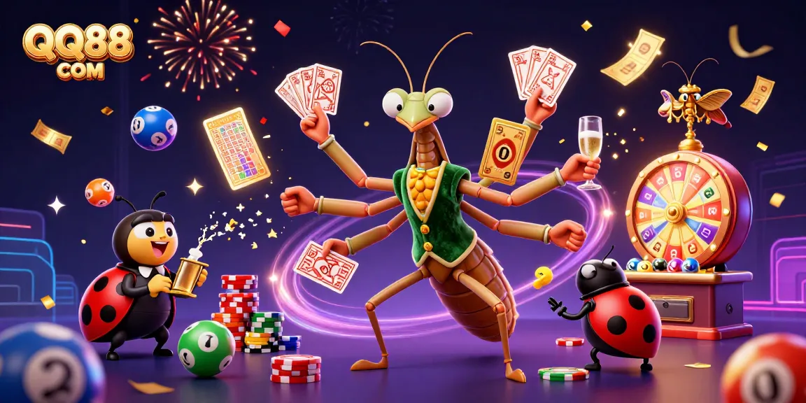 Engage in thrilling gaming fun at QQ88 COM with 3D character action and vibrant casino elements.