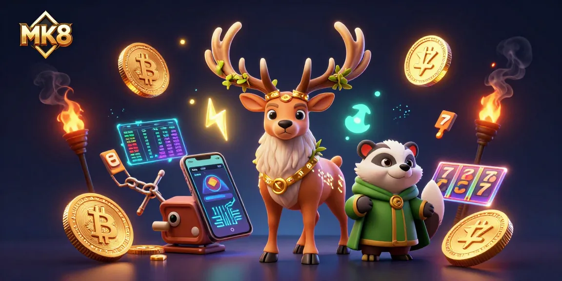 Engage with MK8's thrilling casino games featuring enchanting characters and crypto elements.