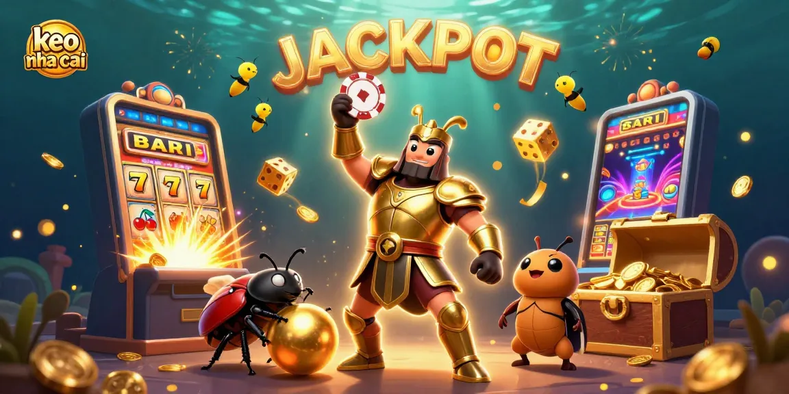 Join the thrill of keo nha cai with a victorious beetle amidst a vibrant casino explosion!