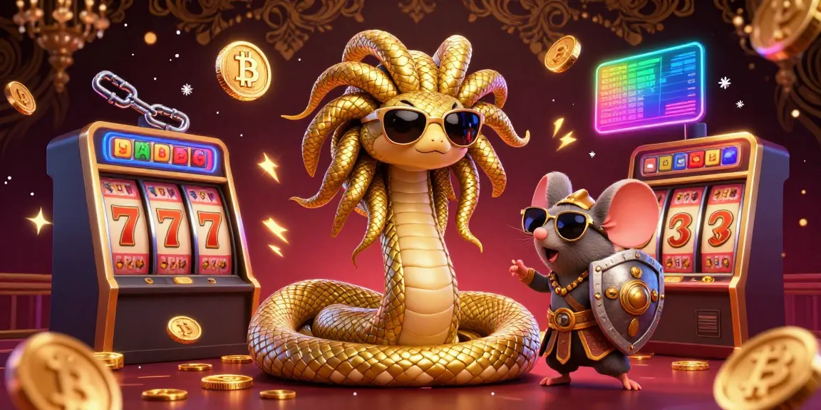 Spin the reels at NK88 with Medusa and her warrior friend in a vibrant casino scene filled with energy.